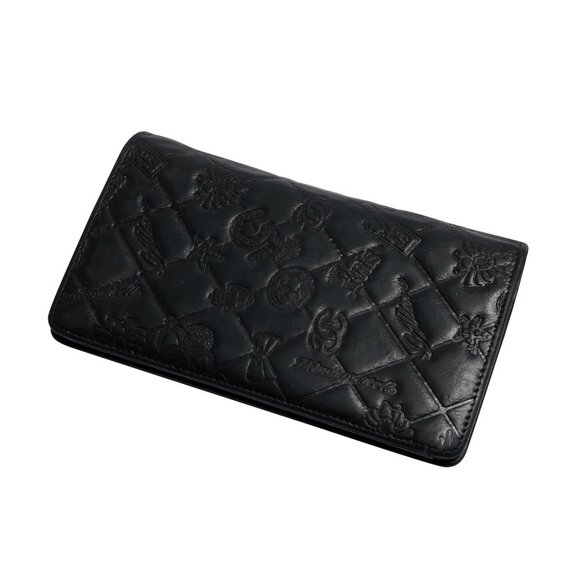 CHANEL (France) Calfskin Leather Vintage Debossed Manaco Travel Wallet